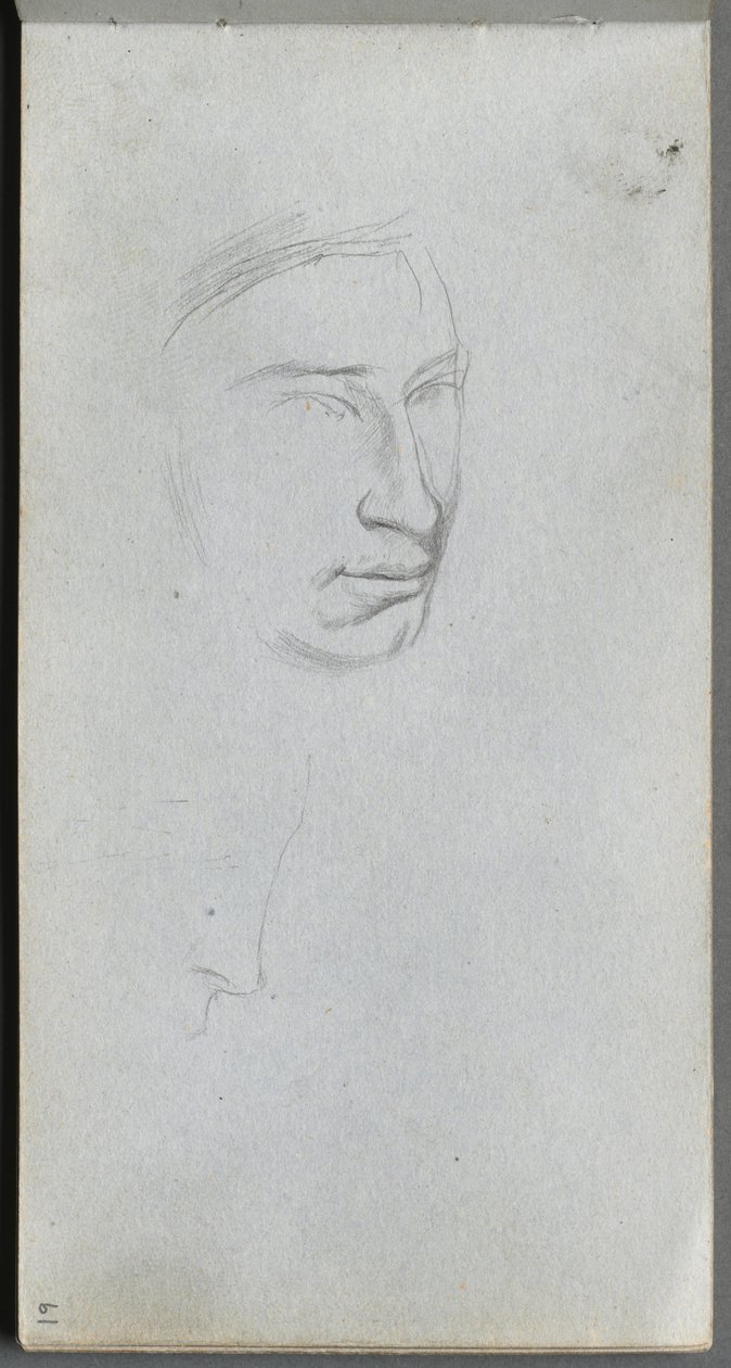 Szkicownik, strona 61: Twarz, 34 widok profilu. autorstwa Jean Louis Ernest Meissonier