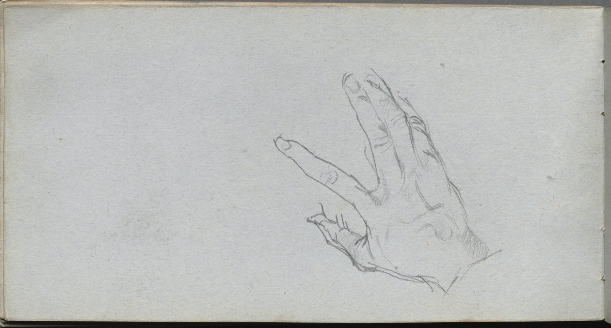 Szkicownik, strona 68: Studium ręki autorstwa Ernest Meissonier