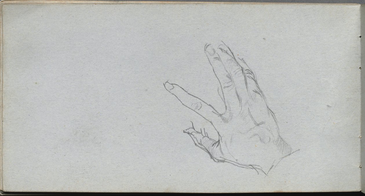 Szkicownik, strona 68: Studium ręki. autorstwa Jean Louis Ernest Meissonier