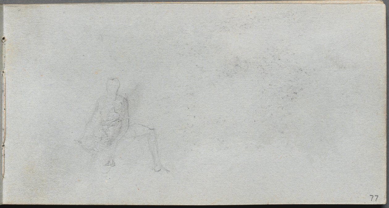 Szkicownik, strona 77: Studium postaci. autorstwa Jean Louis Ernest Meissonier