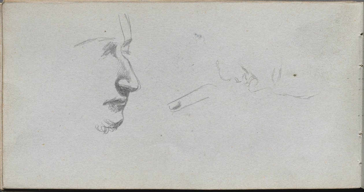 Szkicownik, strona 80: Studium twarzy autorstwa Ernest Meissonier