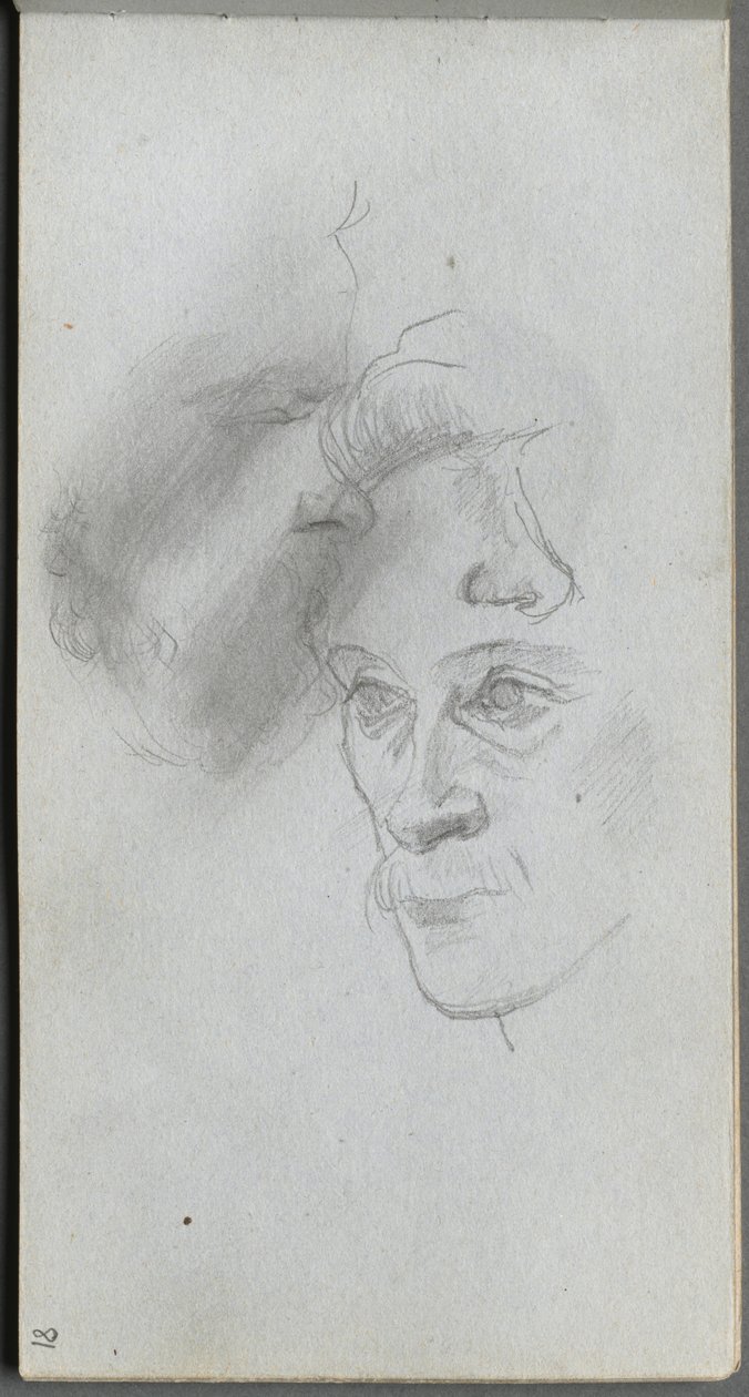 Szkicownik, strona 81: Studium twarzy. autorstwa Jean Louis Ernest Meissonier