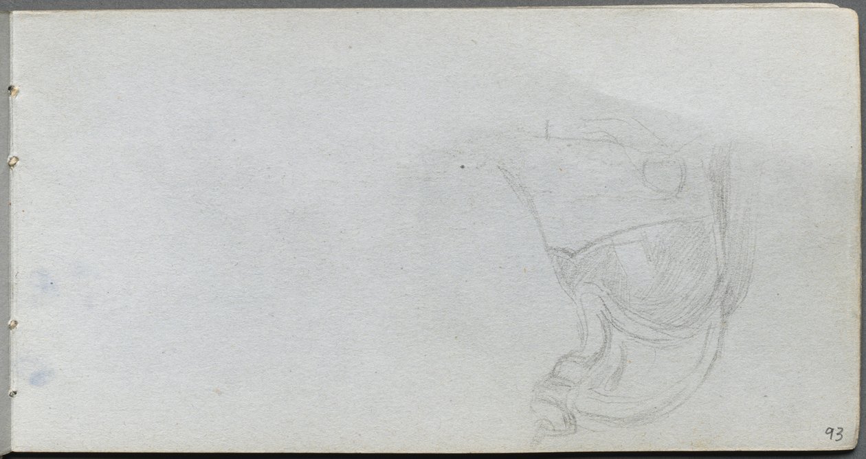Szkicownik, strona 93: Studium siodła. autorstwa Jean Louis Ernest Meissonier
