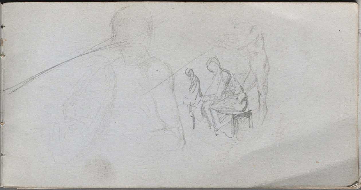 Szkicownik, strona 98: Studium postaci. autorstwa Jean Louis Ernest Meissonier