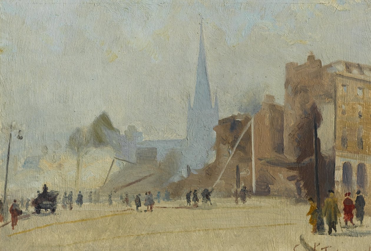 Broadgate Coventry po nalocie, listopad 1940, 1940-44 autorstwa Ernest Townsend