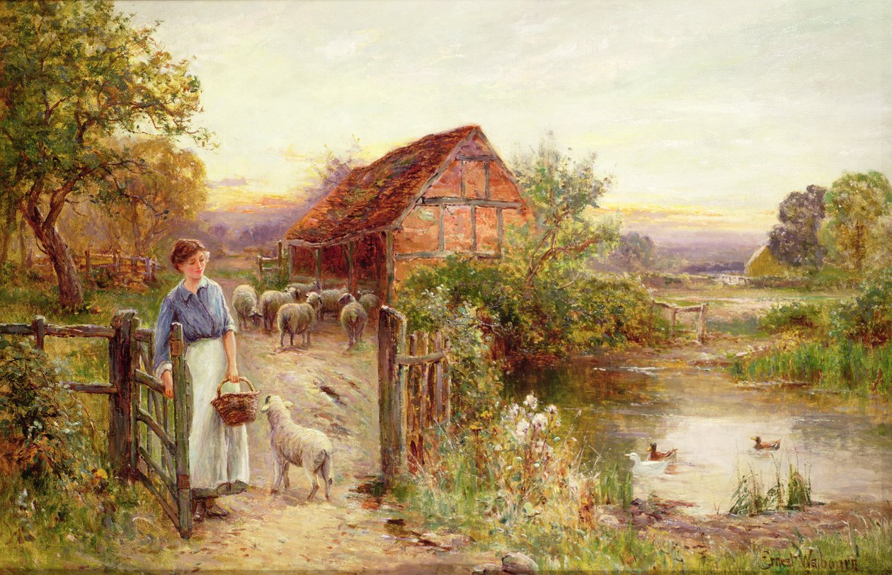 Przyprowadzenie owiec do domu autorstwa Ernest Walbourn