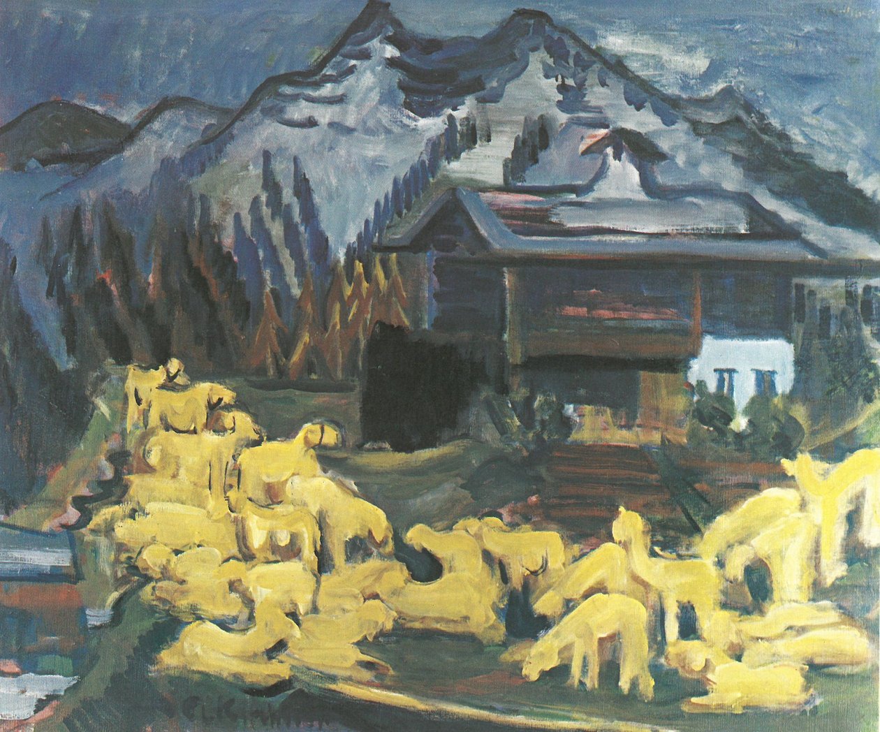 Stada owiec autorstwa Ernst Ludwig Kirchner