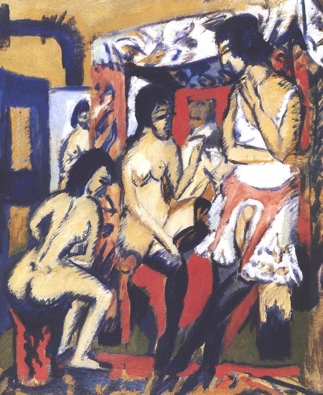 Akt w studio autorstwa Ernst Ludwig Kirchner