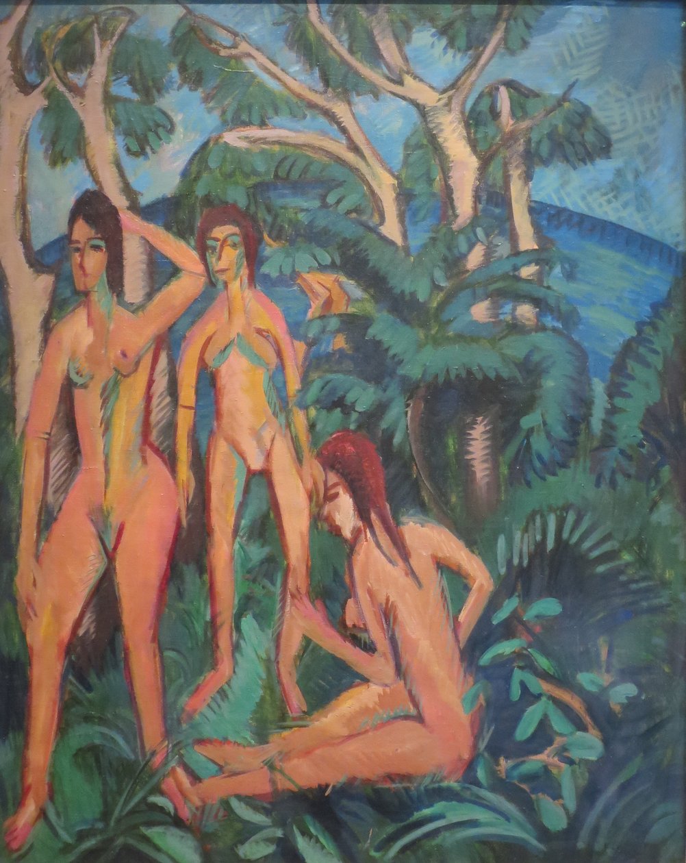 Kąpiący się pod drzewami autorstwa Ernst Ludwig Kirchner