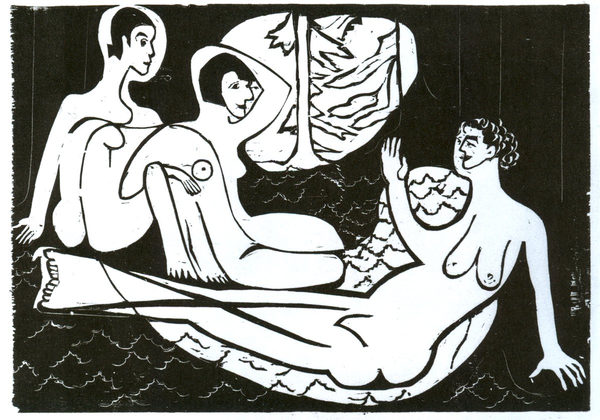 Trzy akty w lesie autorstwa Ernst Ludwig Kirchner