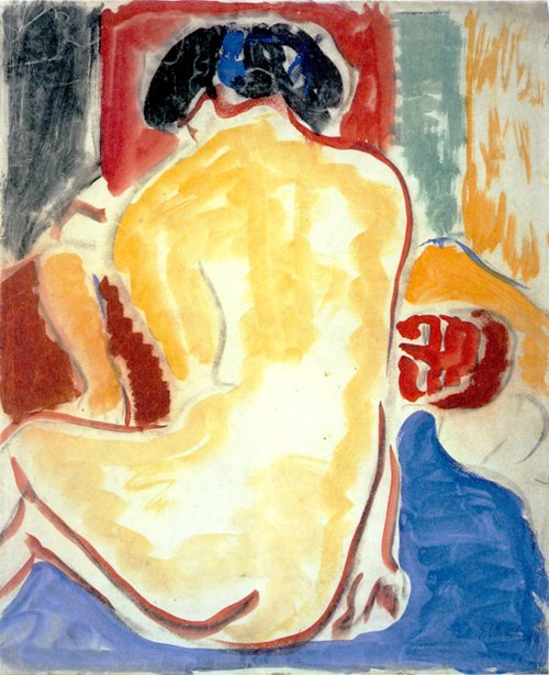 Żółty akt z tyłu autorstwa Ernst Ludwig Kirchner