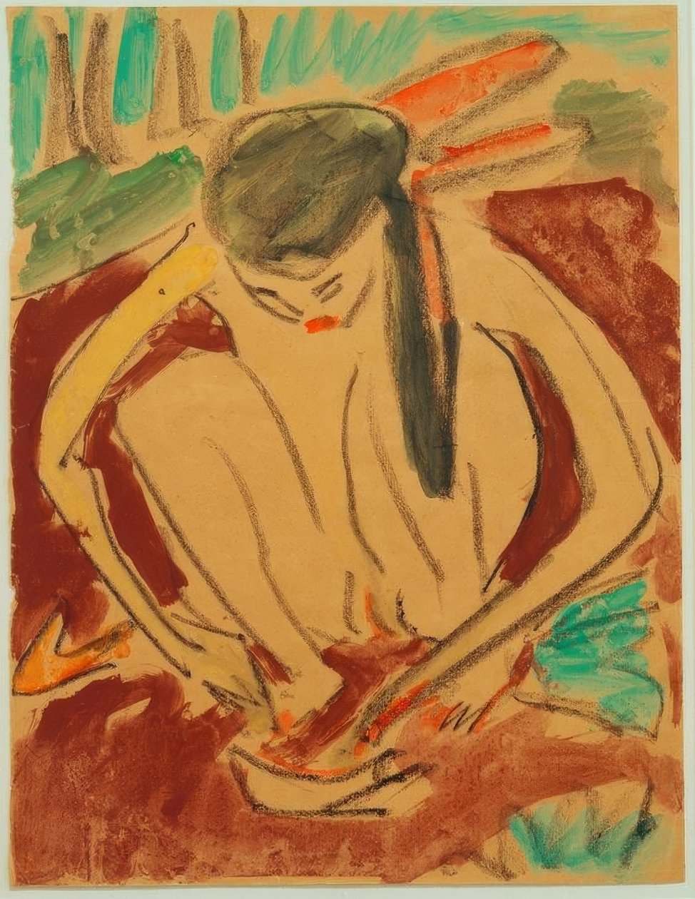 Przyczajona dziewczyna autorstwa Ernst Ludwig Kirchner
