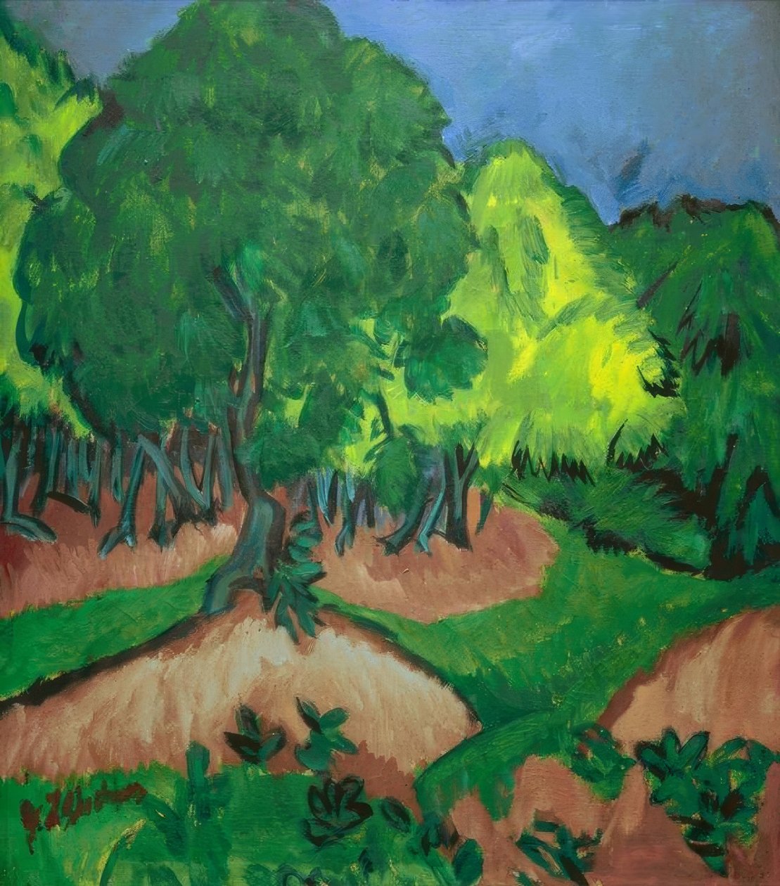 Krajobraz z kasztanem autorstwa Ernst Ludwig Kirchner