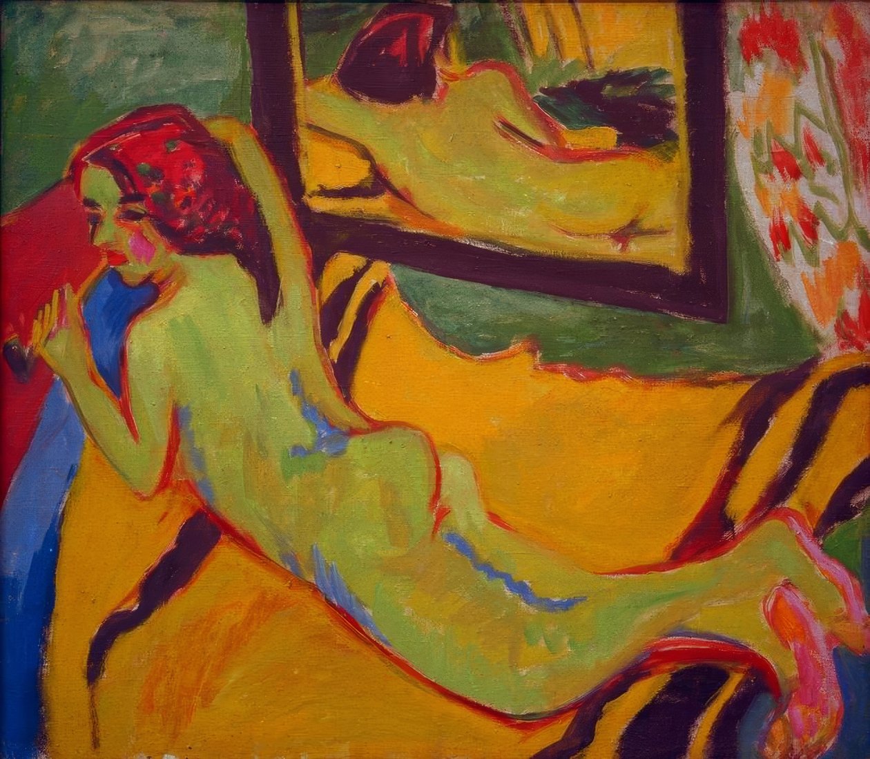 Akt leżący przed lustrem autorstwa Ernst Ludwig Kirchner