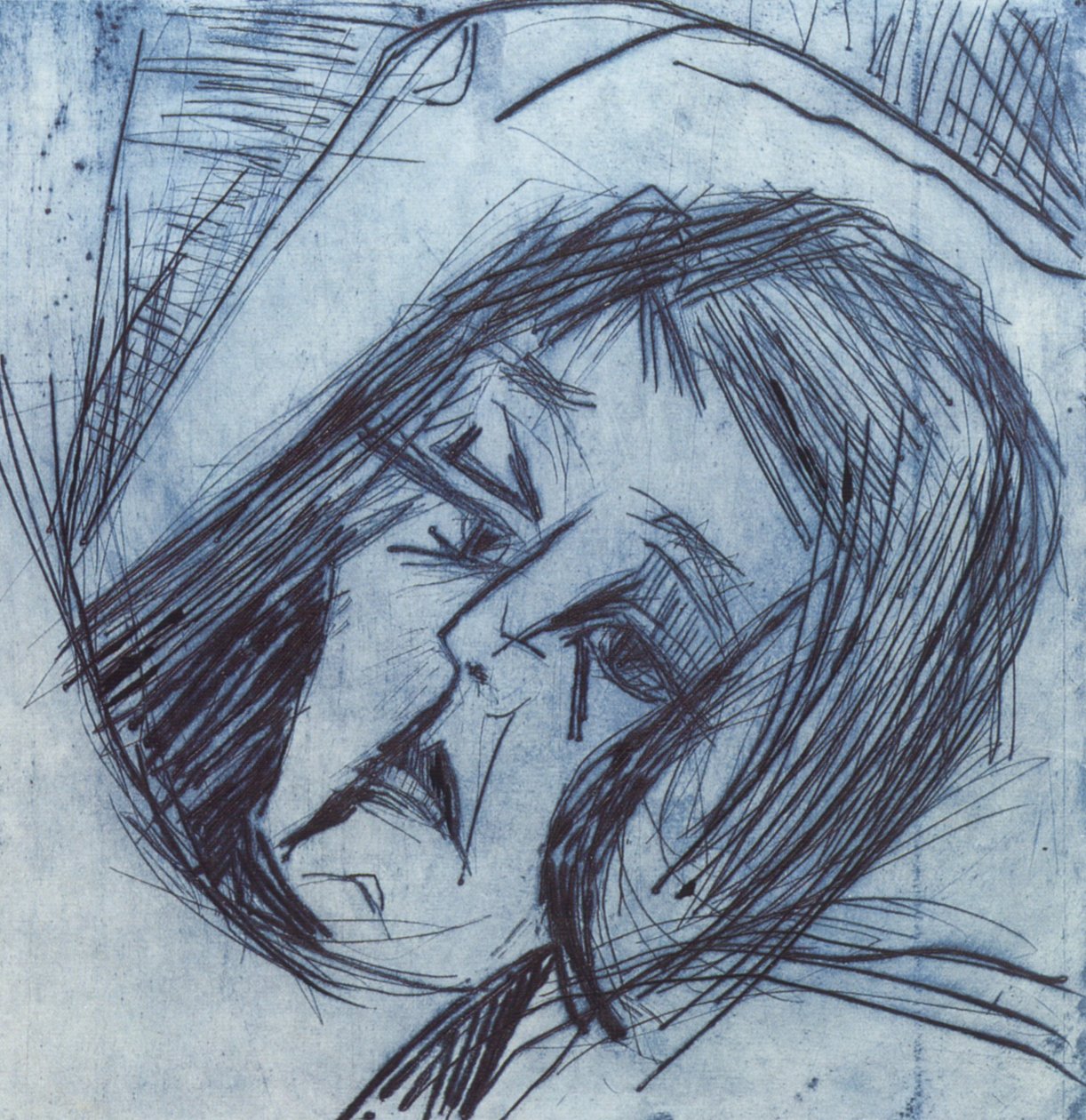 Leżąca głowa dziewczyny autorstwa Ernst Ludwig Kirchner