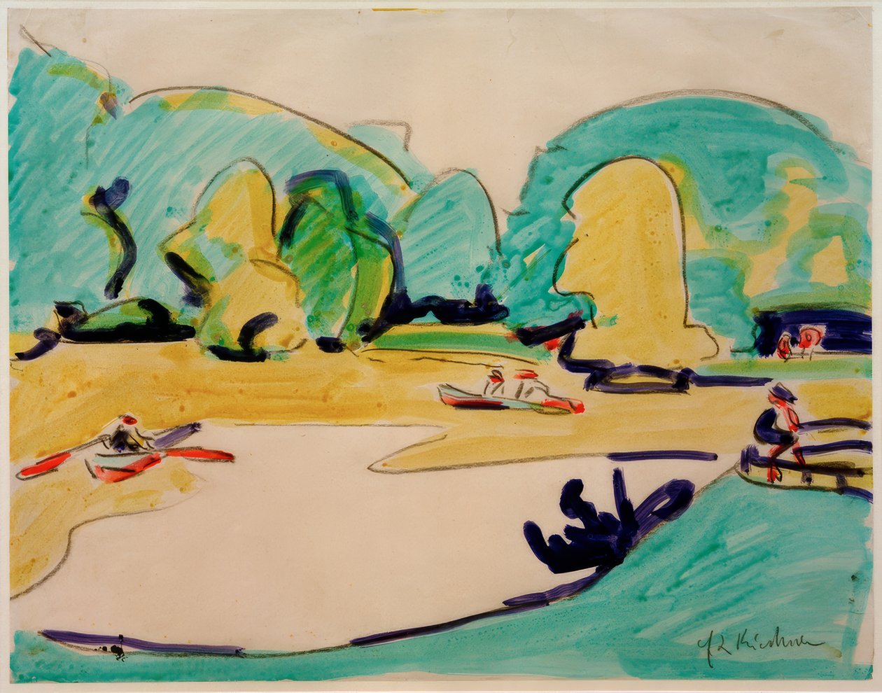 Bez tytułu (krajobraz parkowy w Dreźnie) autorstwa Ernst Ludwig Kirchner