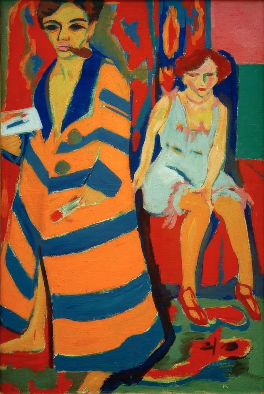 Autoportret z modelką autorstwa Ernst Ludwig Kirchner