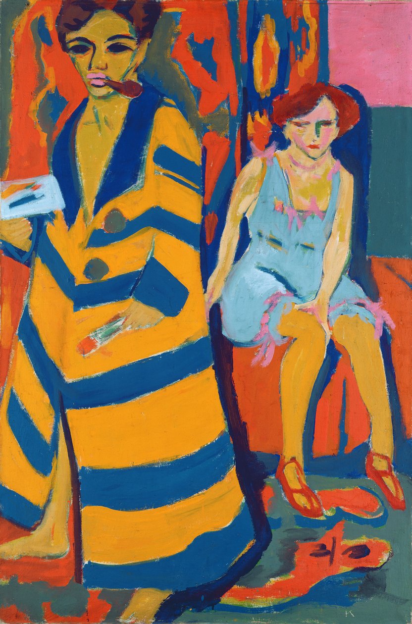 Autoportret z modelem, 1907 autorstwa Ernst Ludwig Kirchner