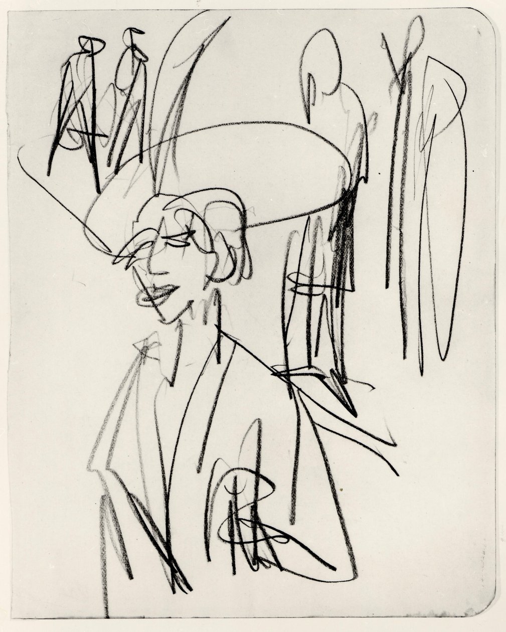 Studium czerwonej kokoty autorstwa Ernst Ludwig Kirchner
