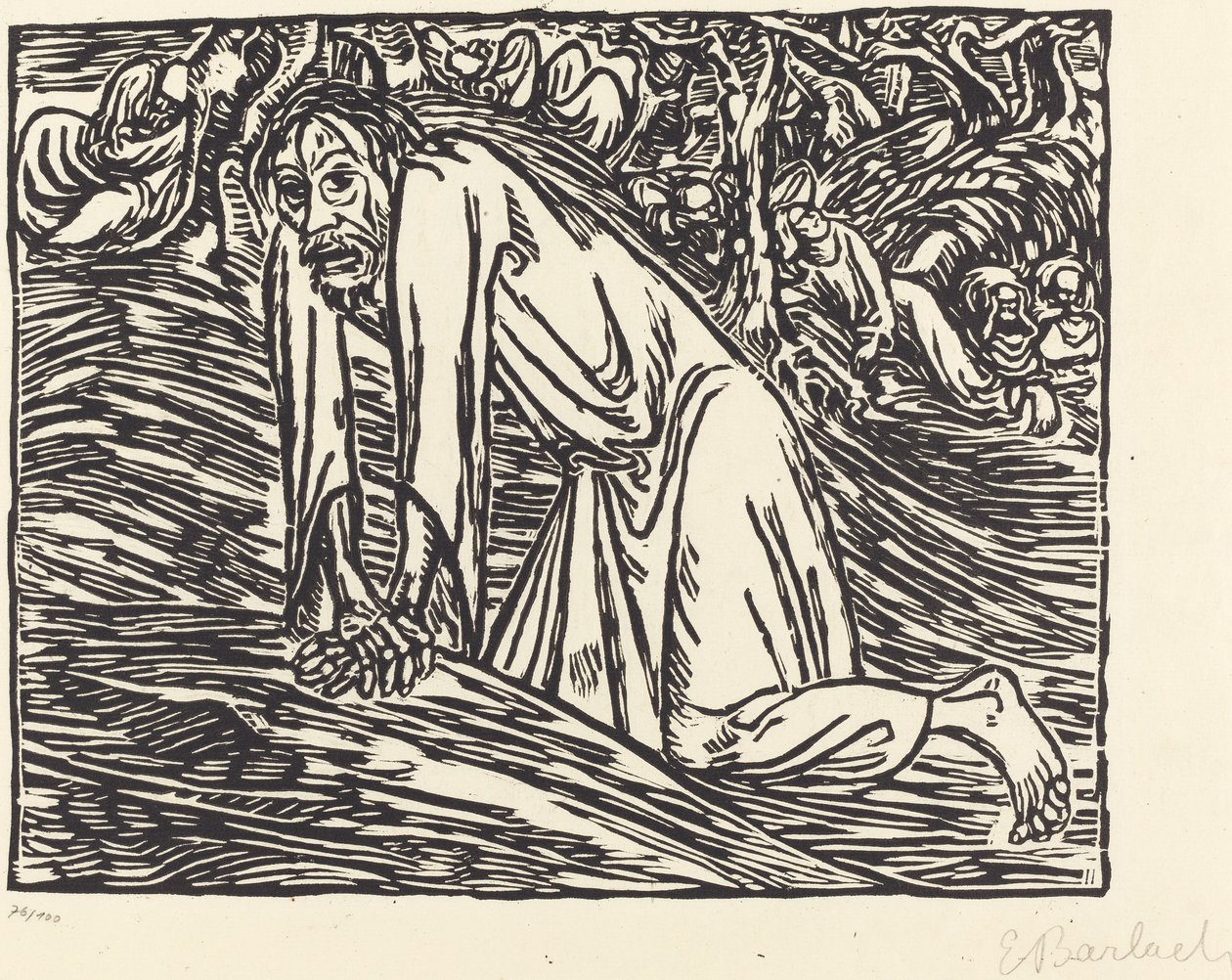 Chrystus w Getsemani, 1919. autorstwa Ernst Barlach