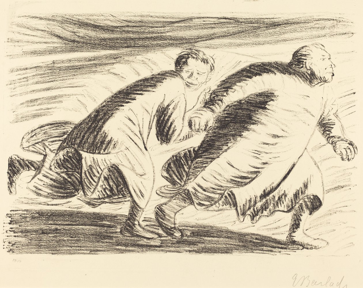 Uciekinierzy, 19161917. autorstwa Ernst Barlach