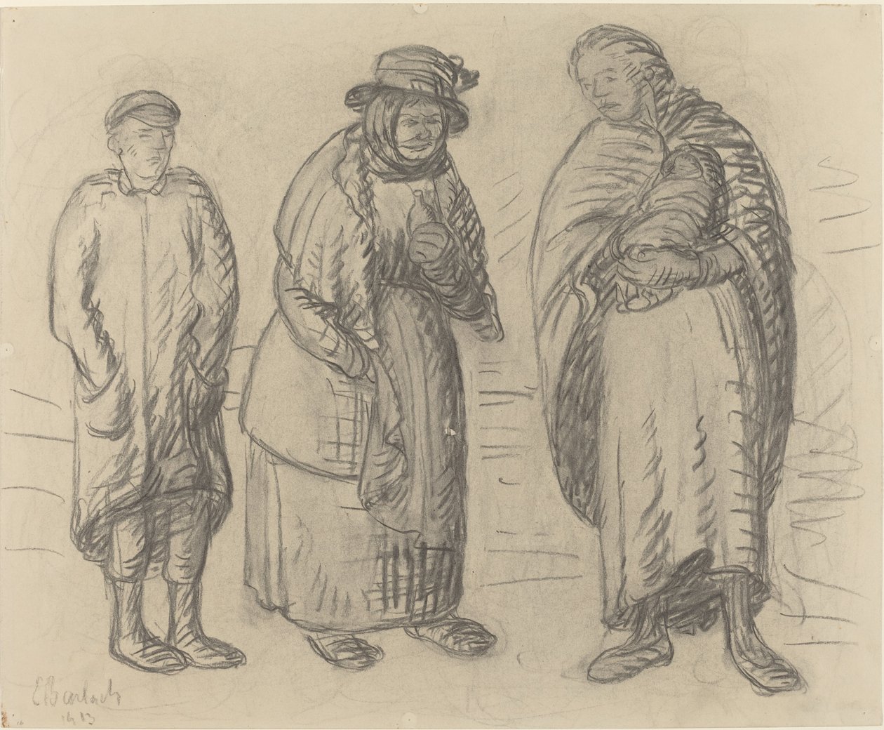 Trzy postacie, 1913. autorstwa Ernst Barlach