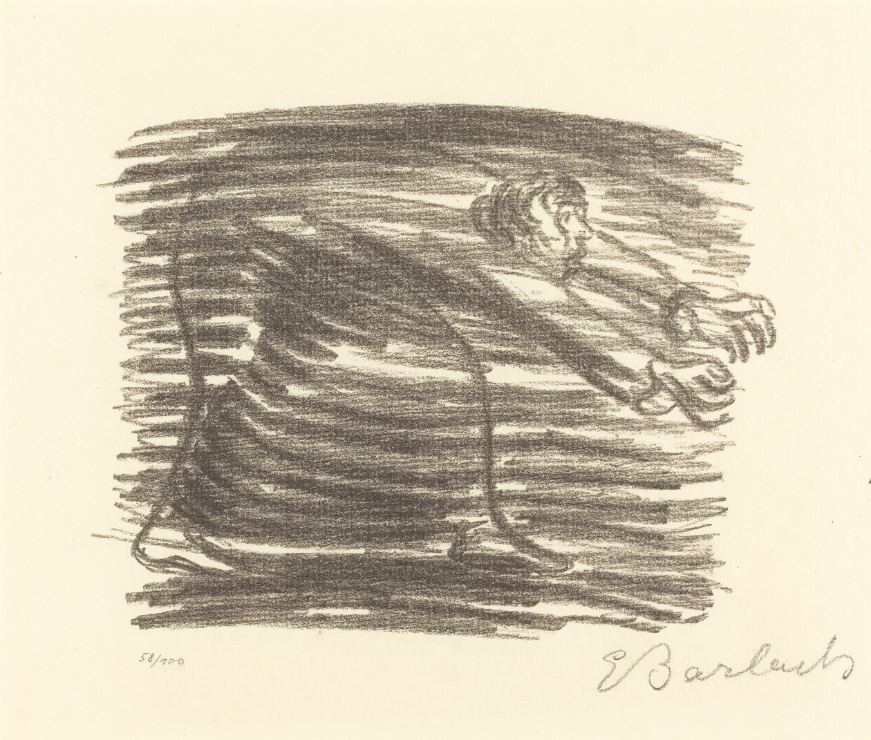 Spacer w cieniu, 1922. autorstwa Ernst Barlach