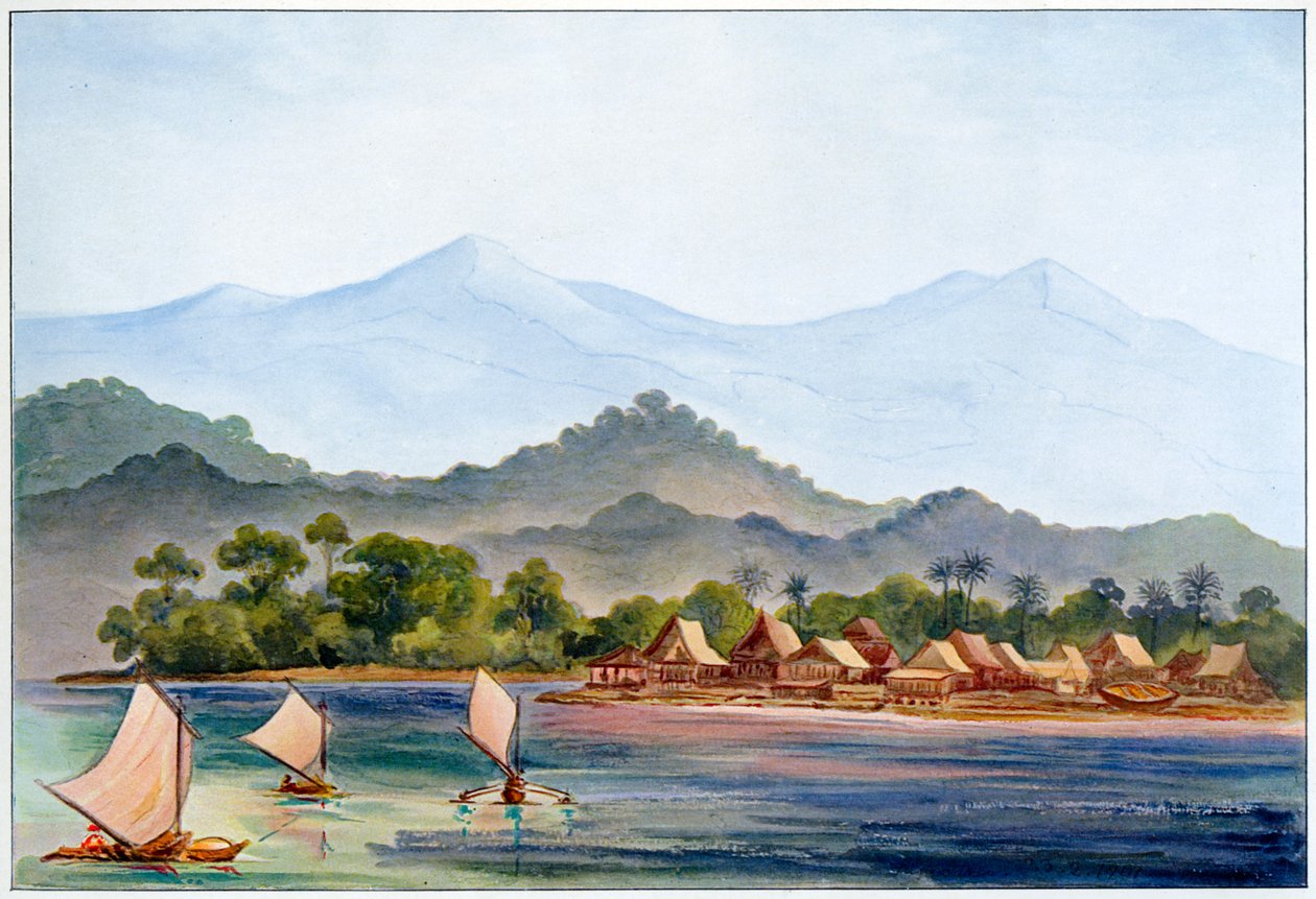Wieś, Sumatra, Indonezja, 1906 autorstwa Ernst Haeckel