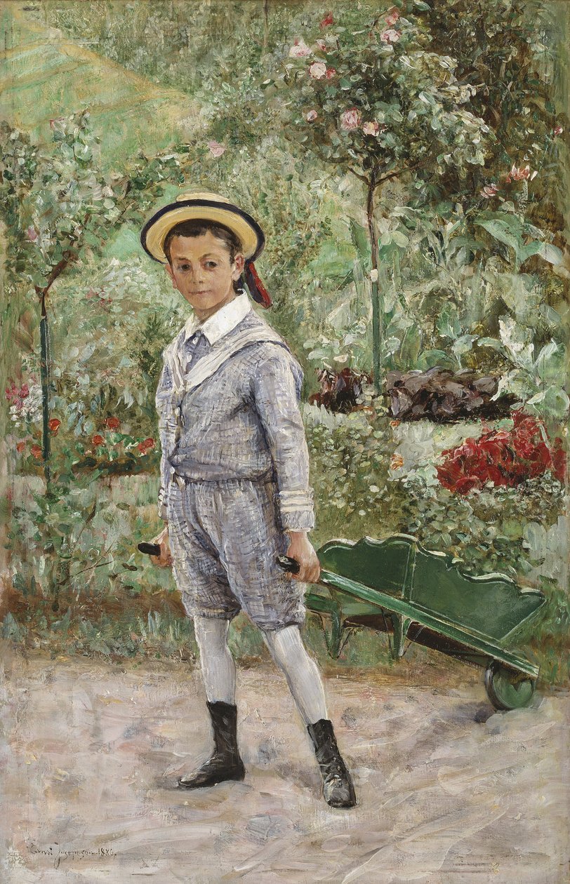 Chłopiec z taczką, 1880 autorstwa Ernst Josephson