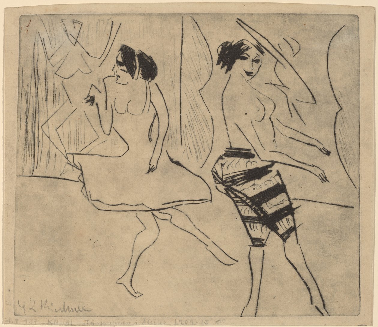 Tancerze w Studio, 1911. autorstwa Ernst Ludwig Kirchner