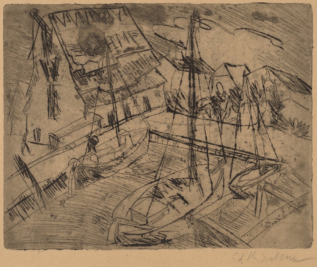Port więc Burgstacken, 1913. autorstwa Ernst Ludwig Kirchner