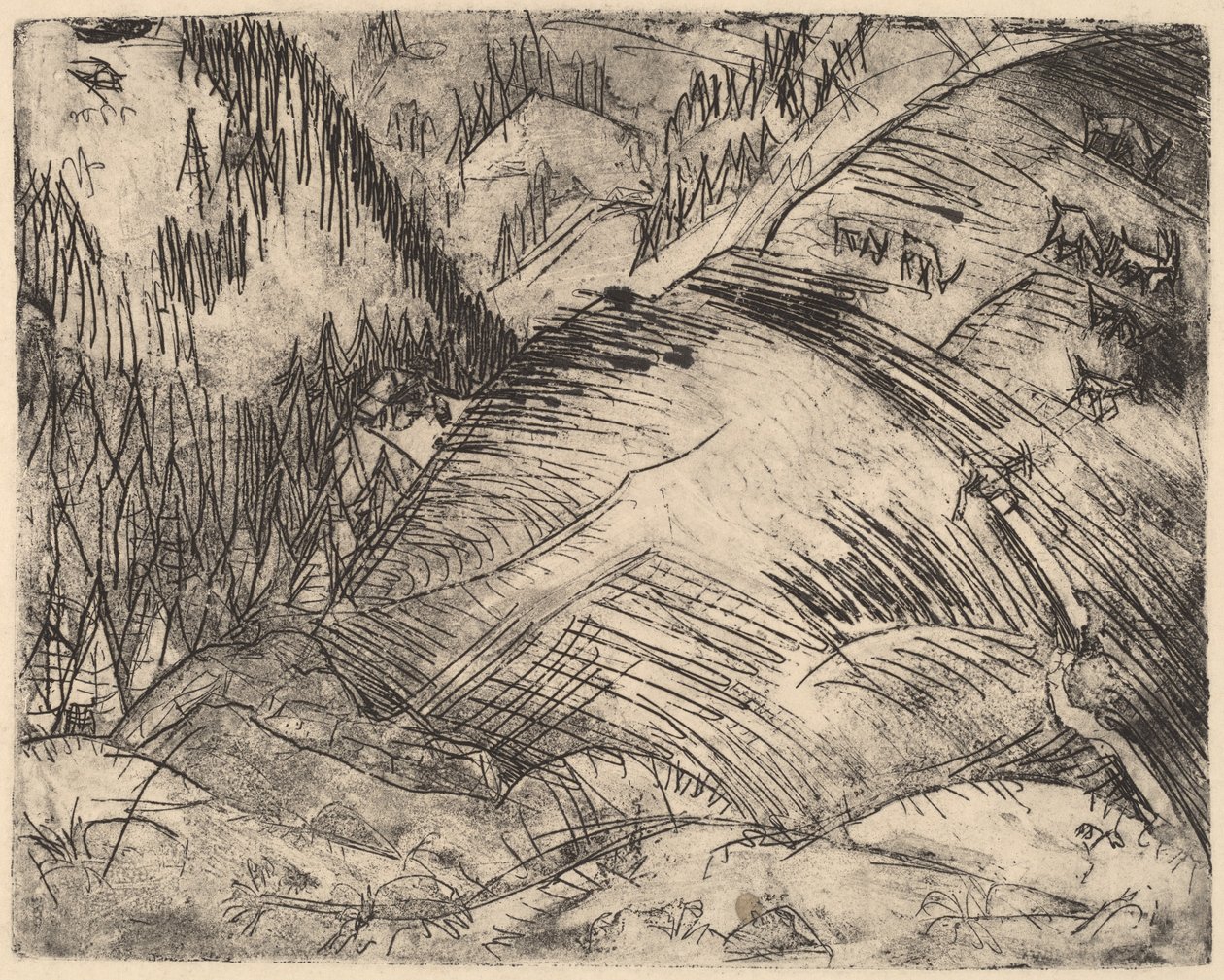 Stok górski z kozami, 1920. autorstwa Ernst Ludwig Kirchner