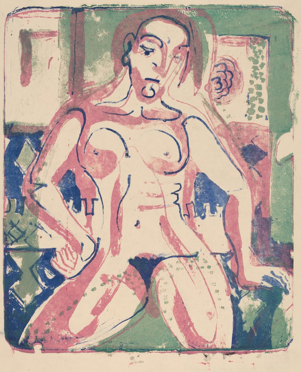 Naga kobieta, 1927. autorstwa Ernst Ludwig Kirchner