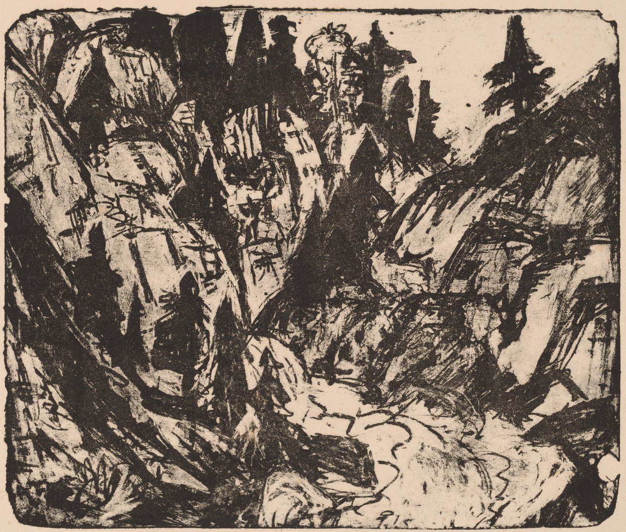 Skalisty Potok, 1919. autorstwa Ernst Ludwig Kirchner