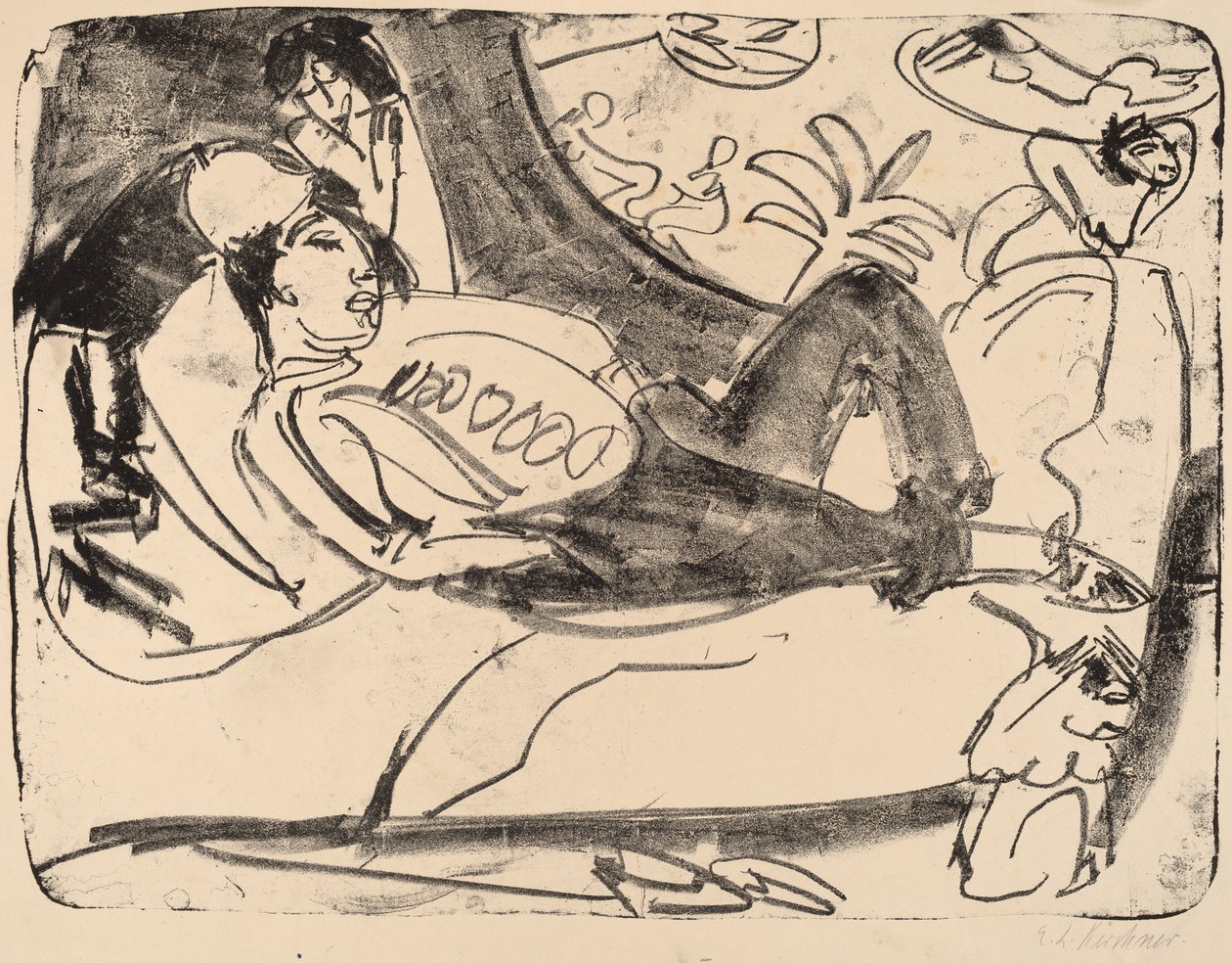 Siesta, 1911-1912. autorstwa Ernst Ludwig Kirchner