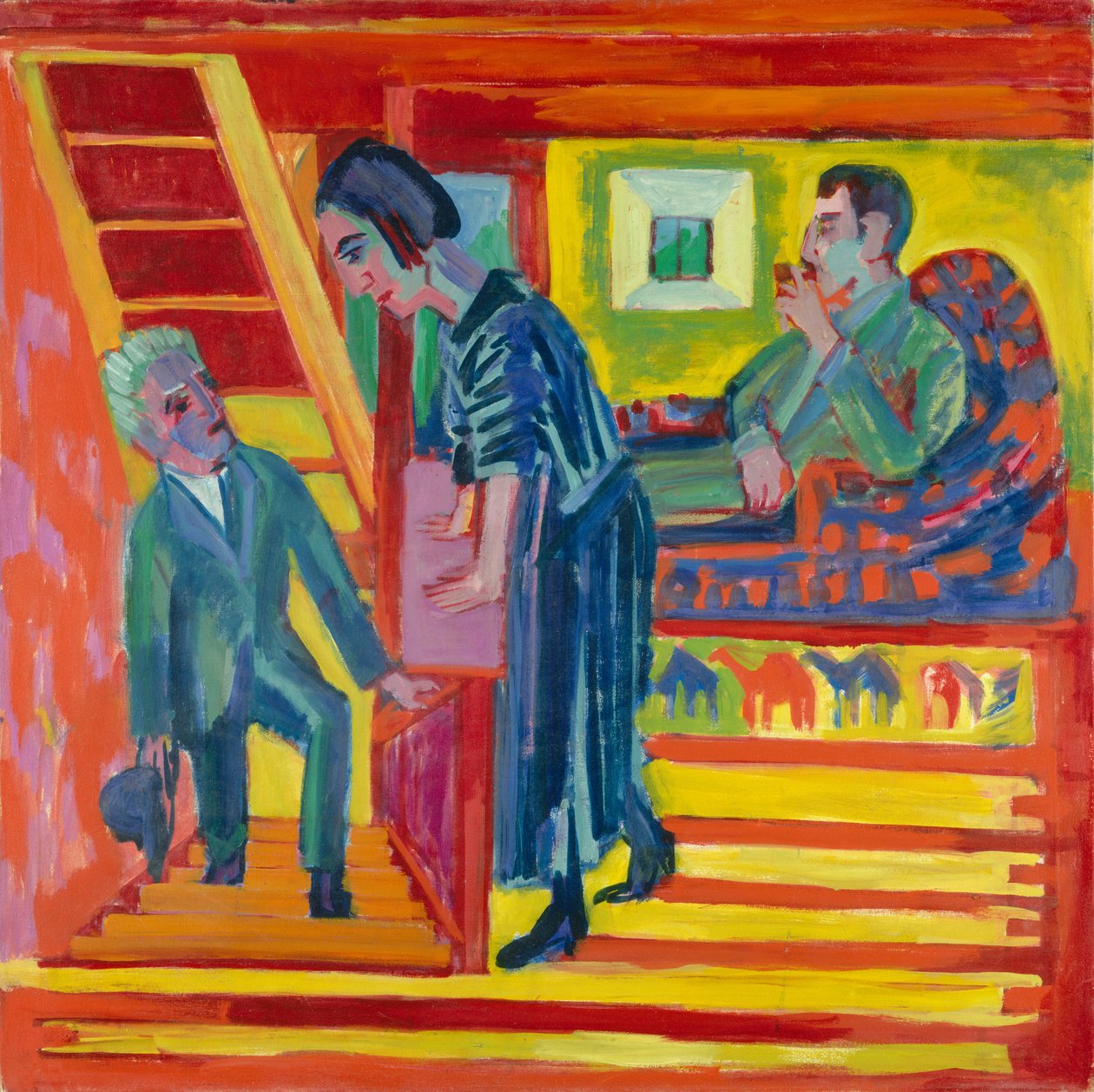 Wizyta - Para i Przybysz, 1922. autorstwa Ernst Ludwig Kirchner