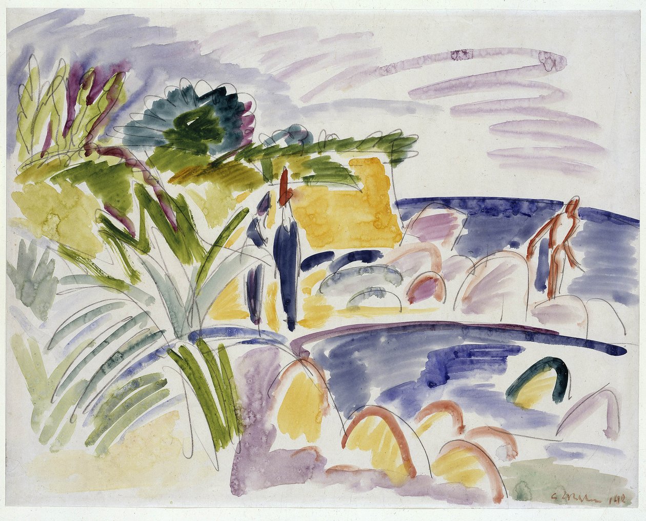 Plaża na Fehmarn, 1913 autorstwa Ernst Ludwig Kirchner