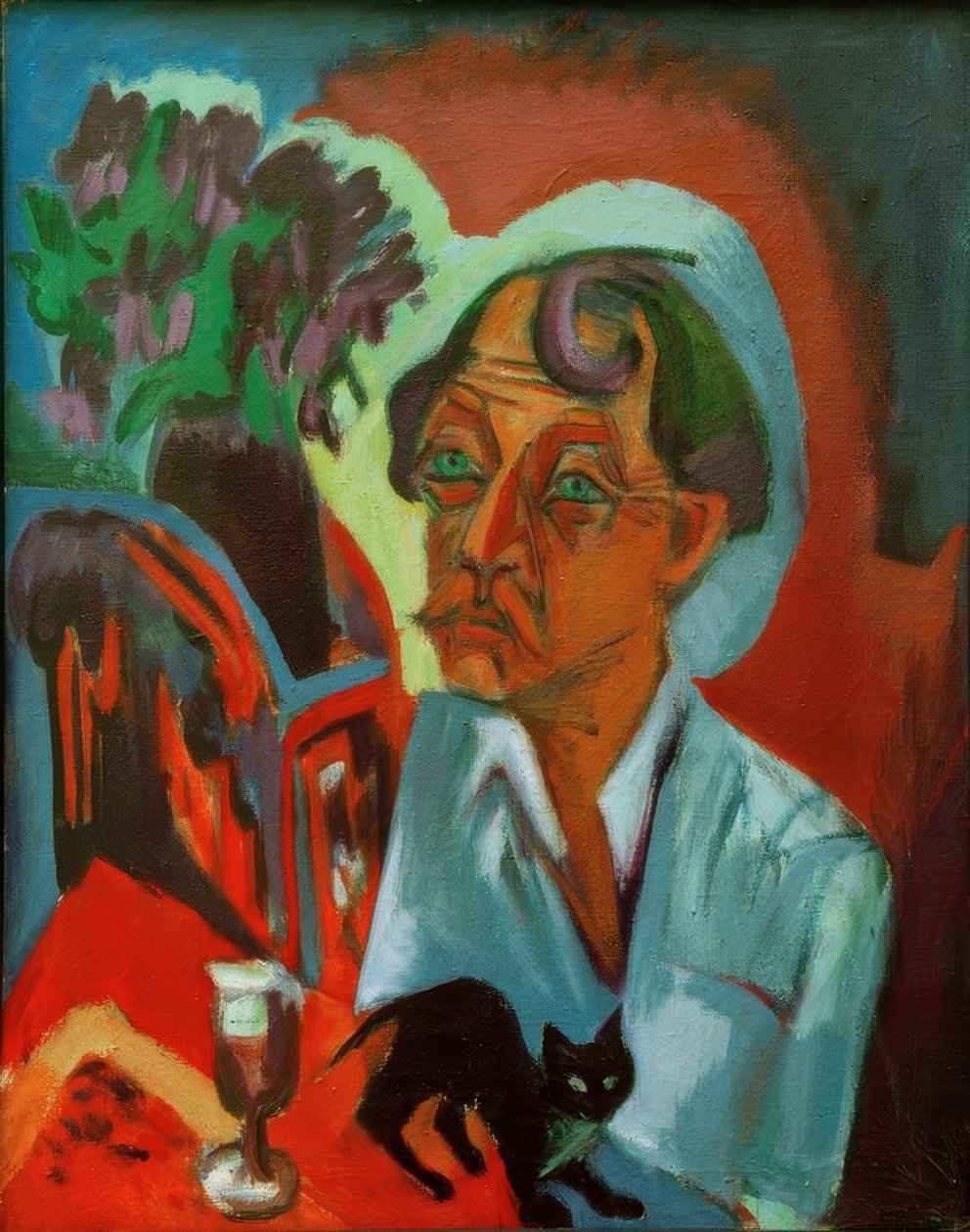 Malarz Stirner z kotem autorstwa Ernst Ludwig Kirchner