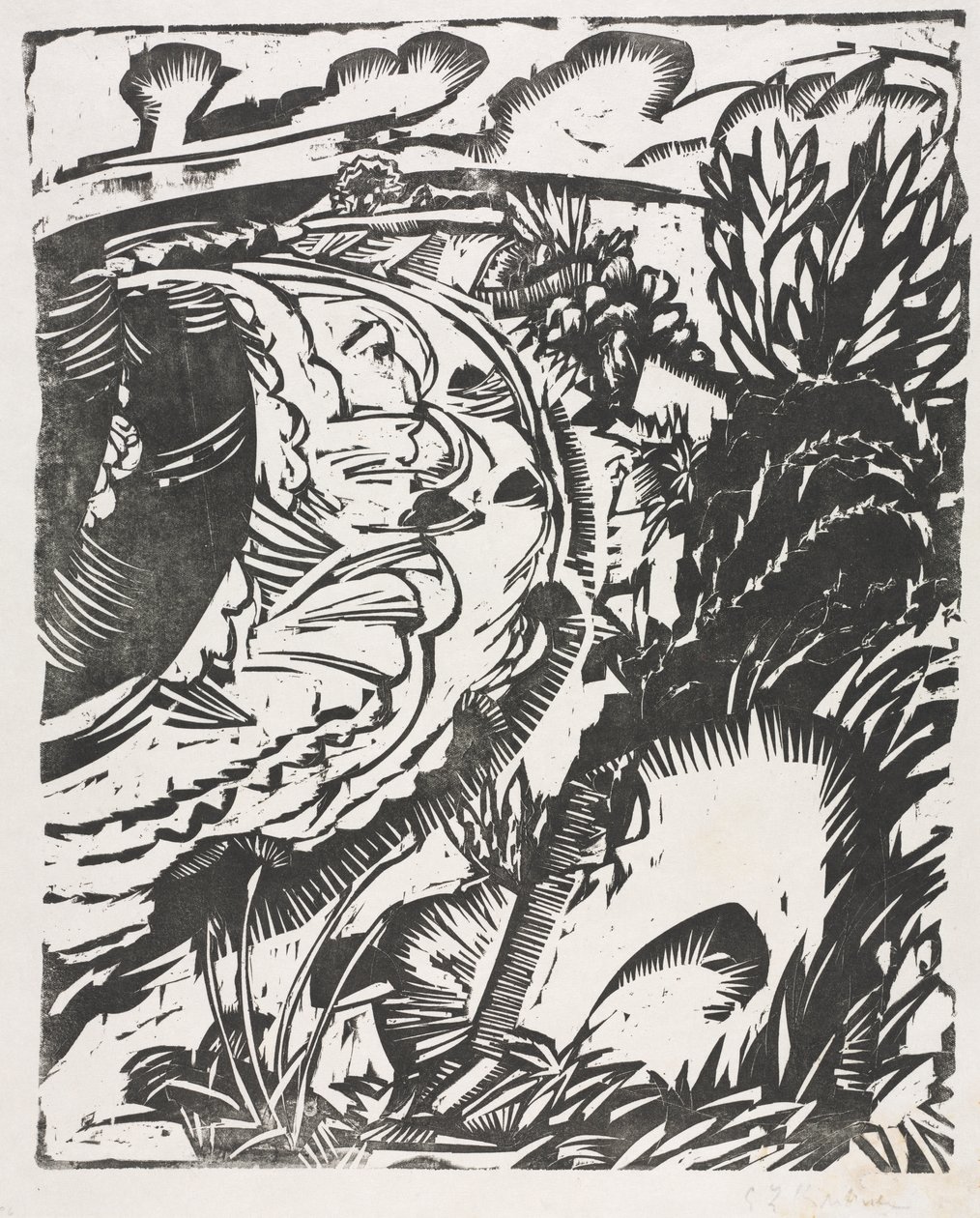 Krajobraz wydm z krętą zatoką autorstwa Ernst Ludwig Kirchner