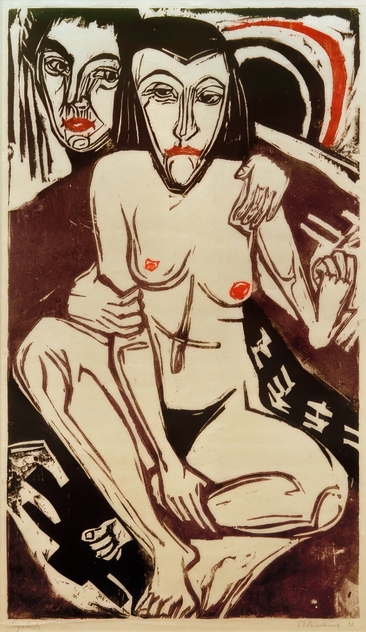 E.L.Kirchner, Melancholia (Autoportret z Erną) autorstwa Ernst Ludwig Kirchner