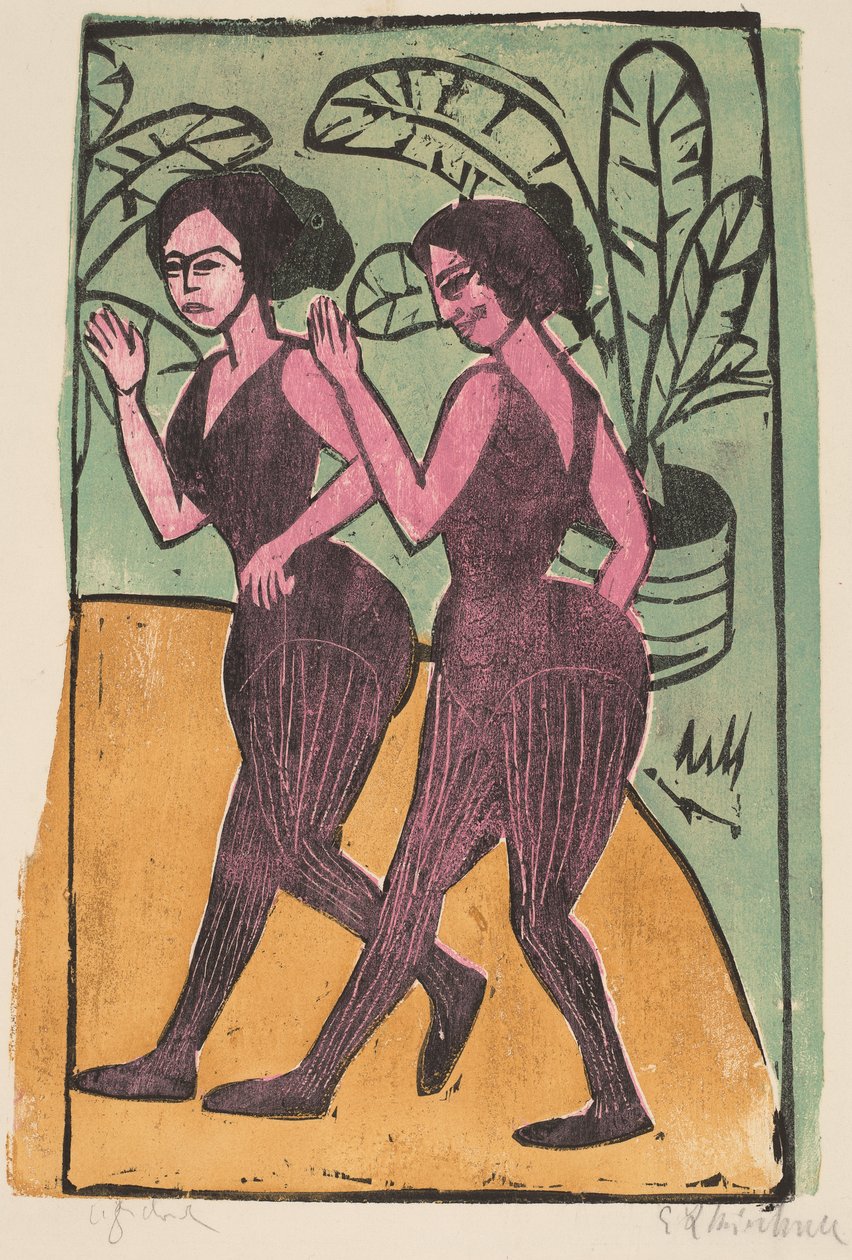 Angielscy tancerze stepowi, 1911 autorstwa Ernst Ludwig Kirchner