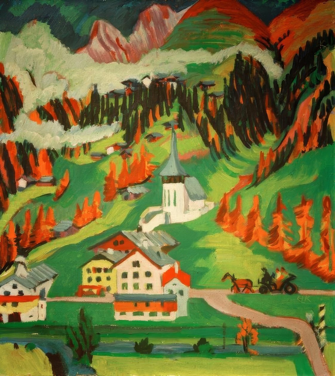 Frauenkirch jesienią autorstwa Ernst Ludwig Kirchner