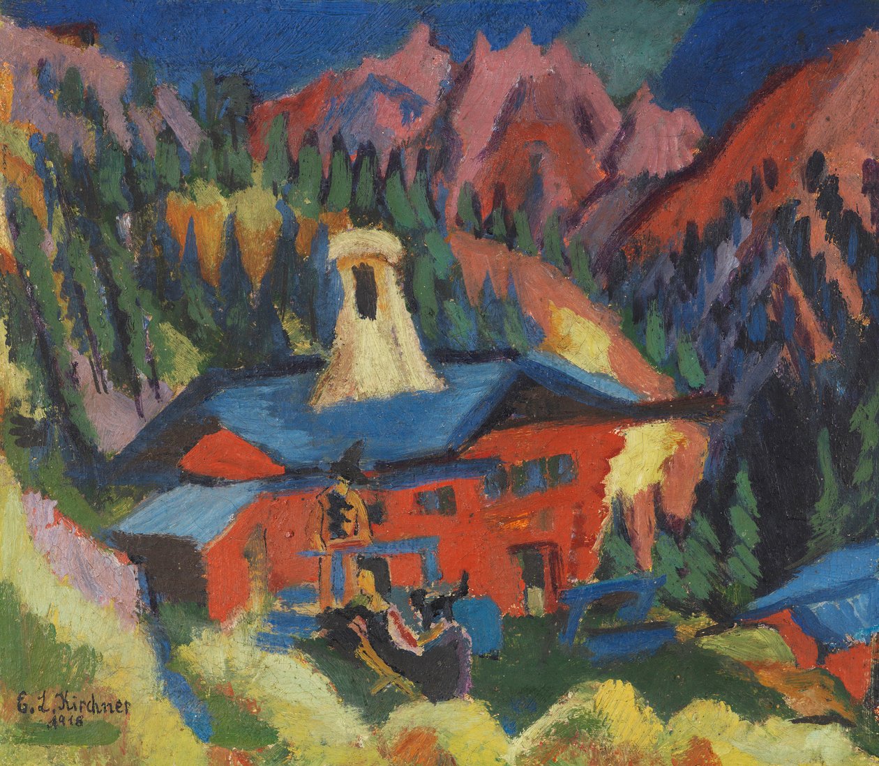 Dom na Stafelalp, 1918-1919. autorstwa Ernst Ludwig Kirchner