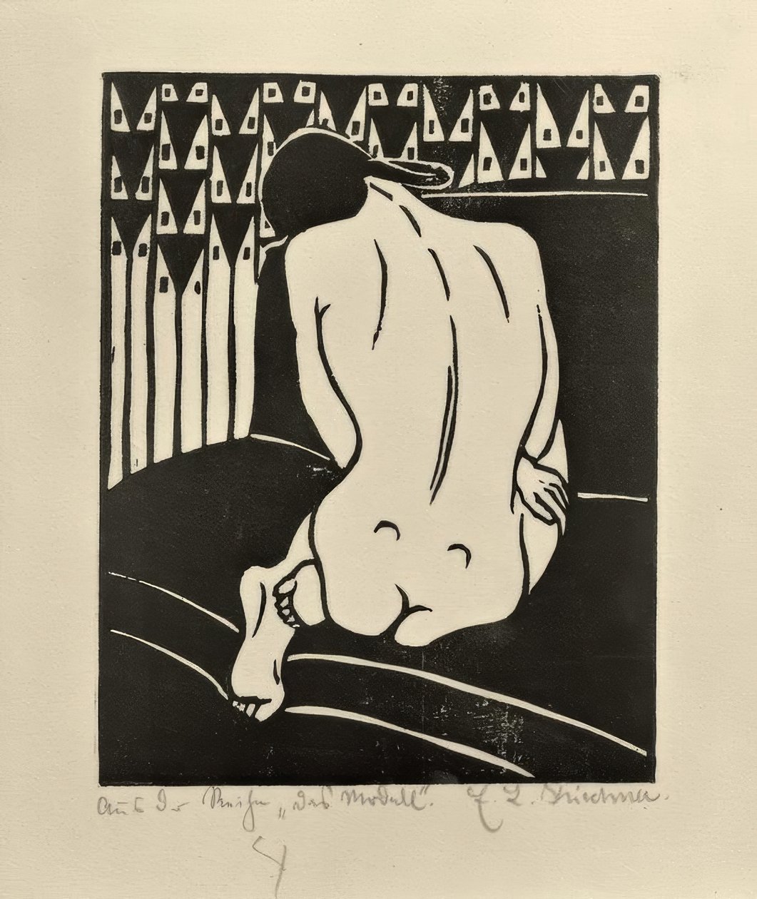 Przykucnięty, widziany z tyłu autorstwa Ernst Ludwig Kirchner