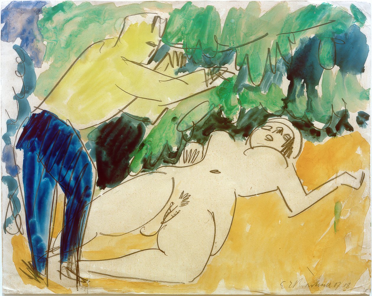 Malarz i modelka autorstwa Ernst Ludwig Kirchner