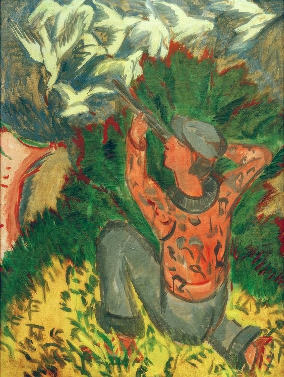 Łowcy mew w lesie autorstwa Ernst Ludwig Kirchner