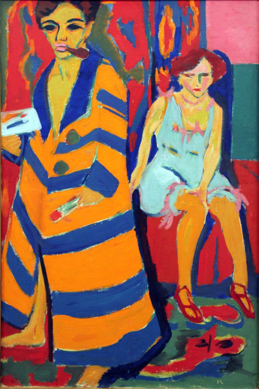 Malarz i model autorstwa Ernst Ludwig Kirchner