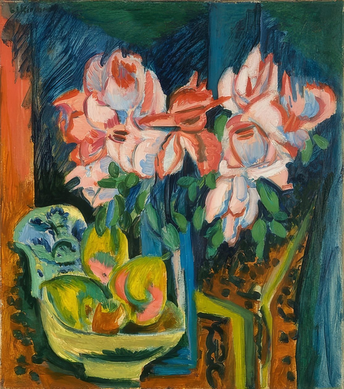 Róże. 1918 autorstwa Ernst Ludwig Kirchner