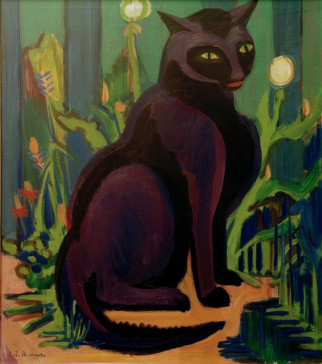 Czarny kot (Kot Bobby) autorstwa Ernst Ludwig Kirchner