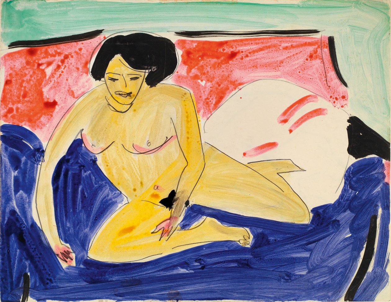 Siedzący akt na divanie, 1909 autorstwa Ernst Ludwig Kirchner
